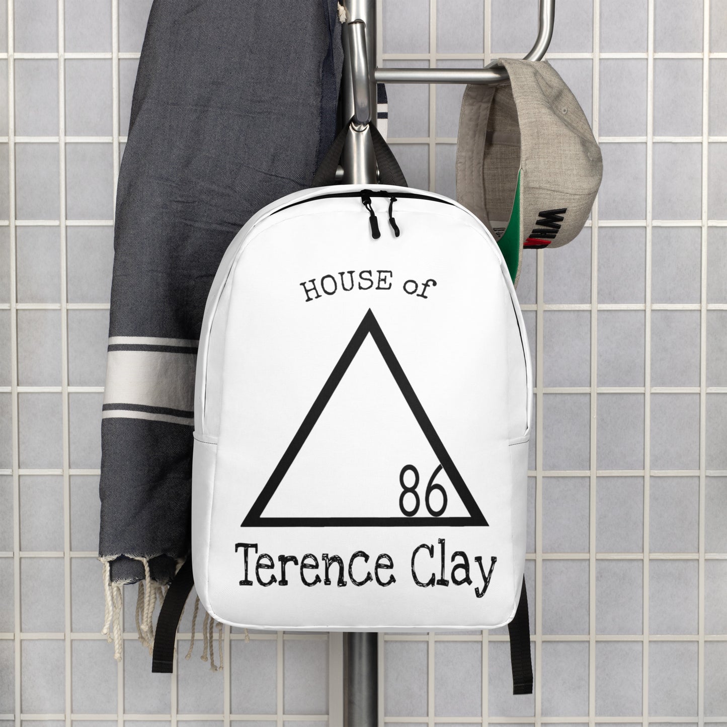 "HOUSE of Terence Clay logo" Bookbag - White/Black