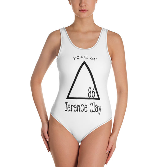"HOUSE of Terence Clay logo" One-Piece Swimsuit - White