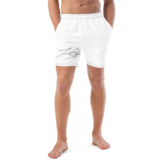 "HOUSE of Terence Clay signature" Men's Swim Trunks - White