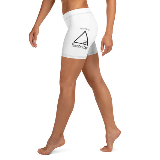 "HOUSE of Terence Clay logo" double-side logo Women's Shorts - White