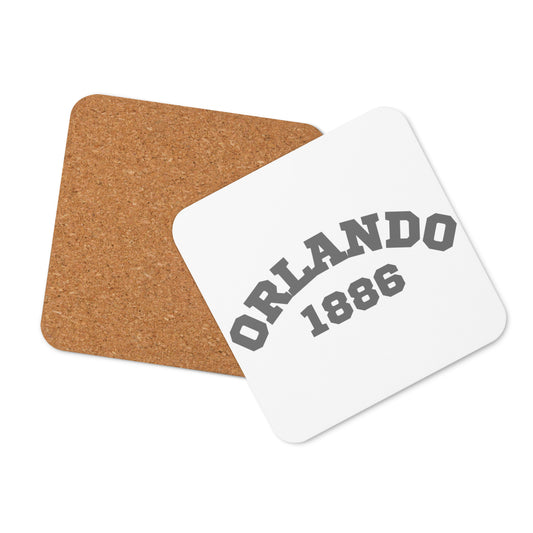 "Orlando 1886" cork-back Coaster - Gray & White