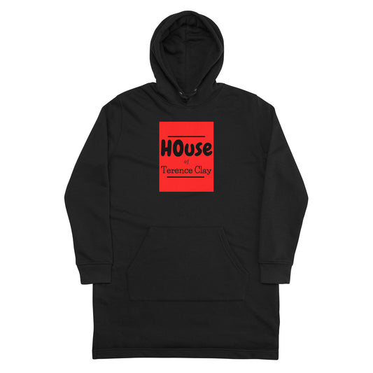 "HOUSE of Terence Clay large red-box Retro Look" Women's Hoodie Dress - Black