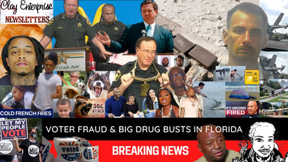 "HOUSE of Terence Clay Wall Art - CLAY Enterprise Newsletter Podcast - Voter Fraud & Big Drug Busts in Florida Digital Collage" print on photo paper