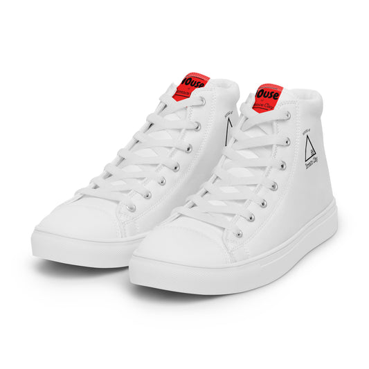 "HOUSE of Terence Clay red-box Retro Look Dirty-World Classics" Men’s High-Top Canvas Shoes - White