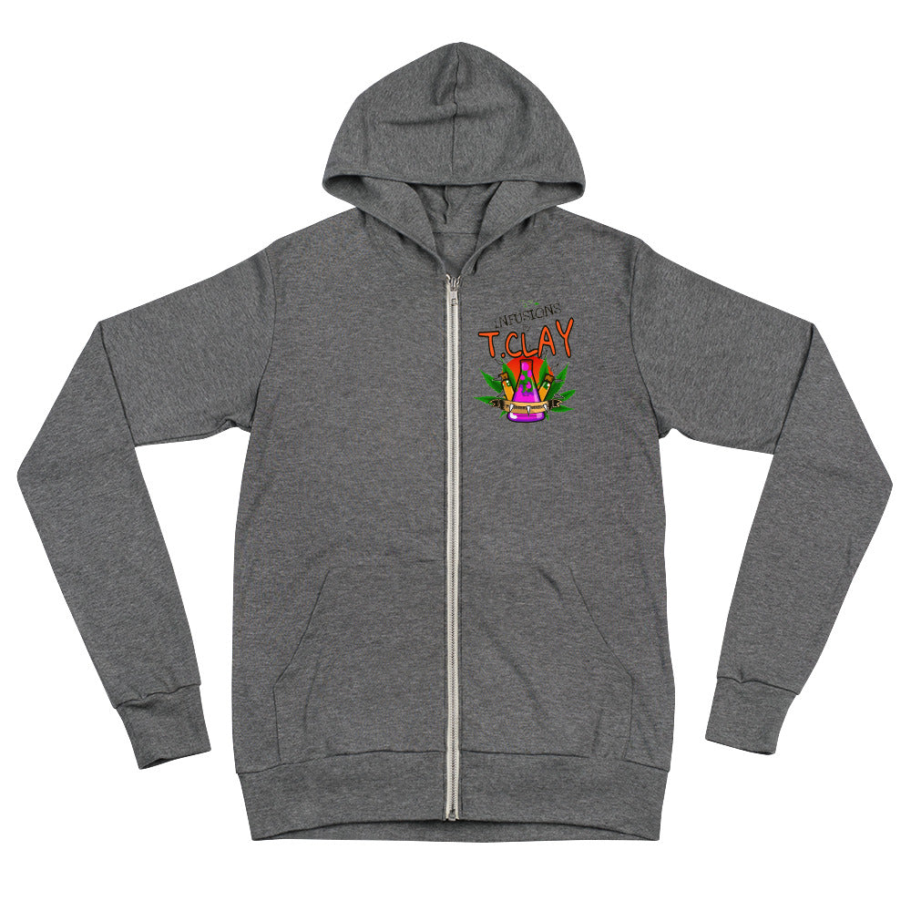 "INFUSIONS by T. Clay logo" Zip-Up Hoodie - Gray