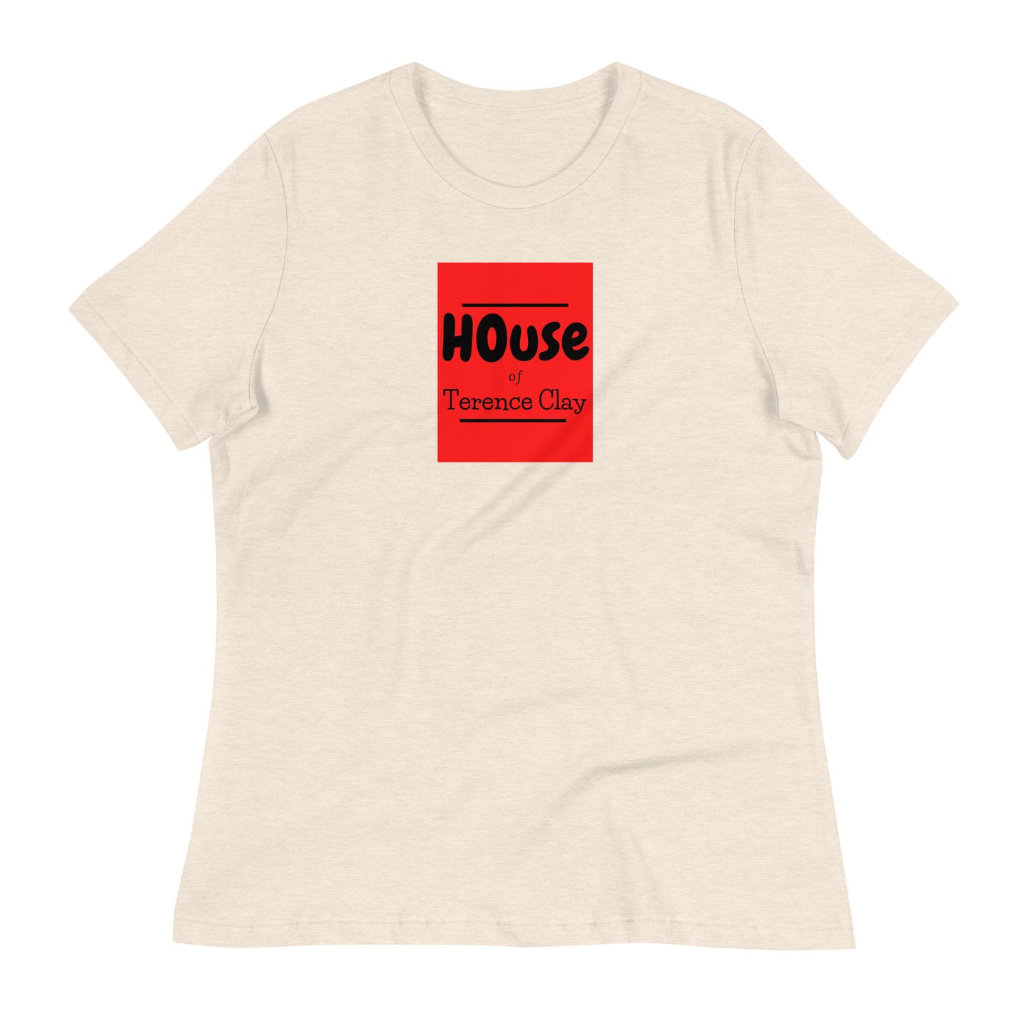 "HOUSE of Terence Clay large red-box Retro Look" Women's Relaxed Shirt