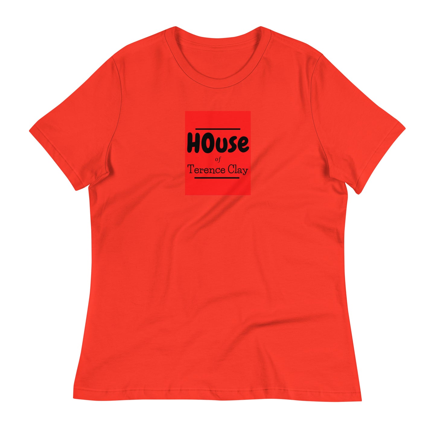 "HOUSE of Terence Clay large red-box Retro Look" Women's Relaxed Shirt