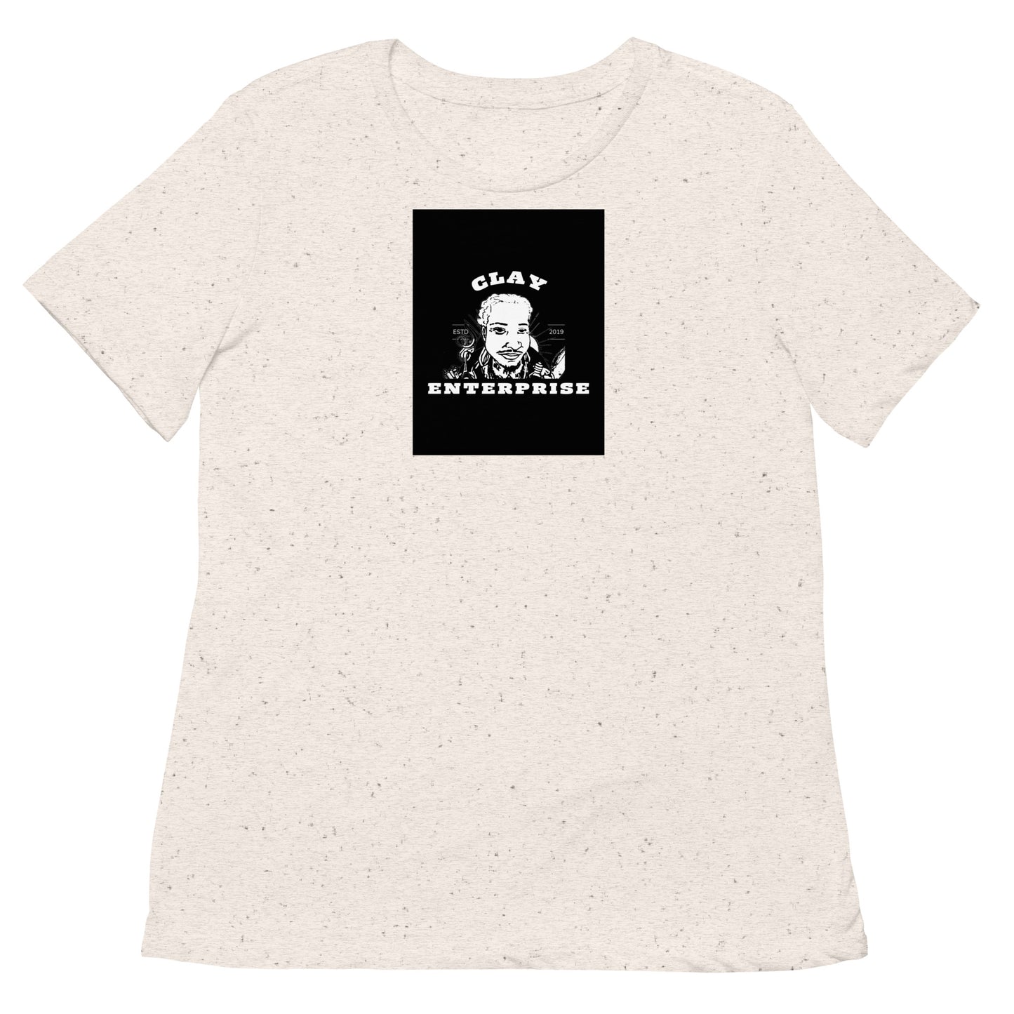 "CLAY Enterprise brand/logo x Terence Clay signature" Women’s tri-blend Relaxed Shirt
