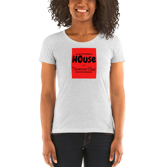 "HOUSE of Terence Clay large red-box Retro Look" Women's Short Sleeve Shirt