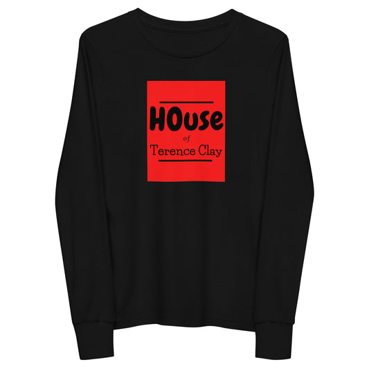 "HOUSE of Terence Clay large red-box Retro Look" Youth Size Long-Sleeve Shirt